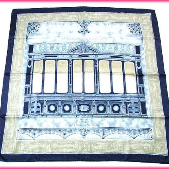 Louis Vuitton scarf Grey Navy Woman Authentic Used - Picture 2 of 5